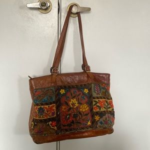 Isabella fiore rare embroidered leather , bag- vintage